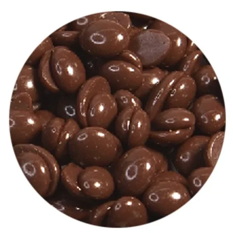 Chocolate hard wax beans, colour swatch